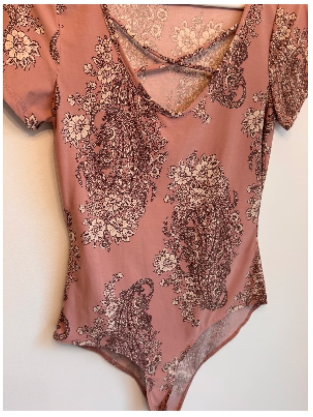 Pink Paisley Print Bodysuit